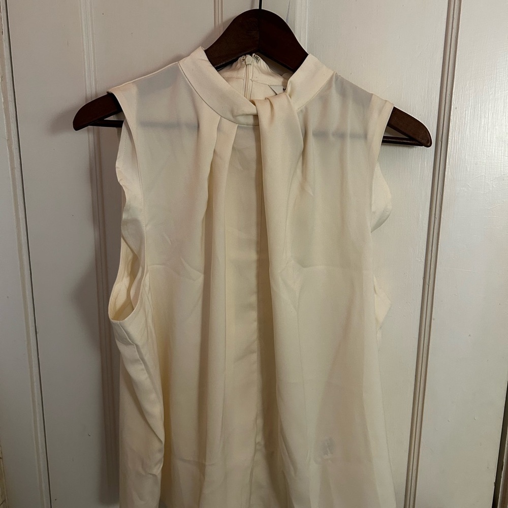 Elegant Cream Sleeveless Top